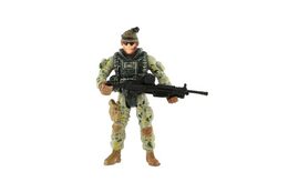 Voják figurka se zbraní plast 10cm 3 druhy na kartě 15x19,5cm