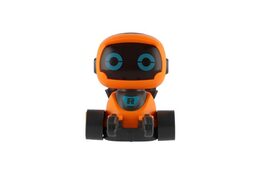 Robot s fixou jezdící po namalované čáře plast 7x12cm na baterie se světlem, zvukem v krabici 18x23
