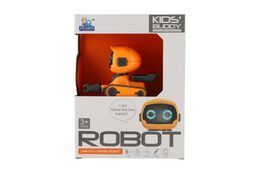 Robot s fixou jezdící po namalované čáře plast 7x12cm na baterie se světlem, zvukem v krabici 18x23