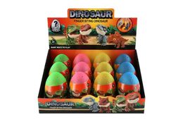 Dinosaurus prstový ve vajíčku plast 10cm 4 barvy 12ks v boxu