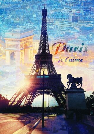 Puzzle Paříž o soumraku 1000 dílků 48x68,3cm v krabici 27x40x6cm