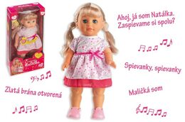 Teddies Panenka Natálka chodiaci a slovensky  spievajúc plast 42cm na batérie so zvukom v krabici 21x44x11cm