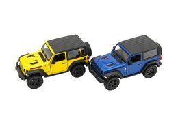 Auto Kinsmart Jeep Wrangler 2018 pevná střecha 1:34 12,5cm kov 4 barvy na zpětné nat. 12ks v boxu