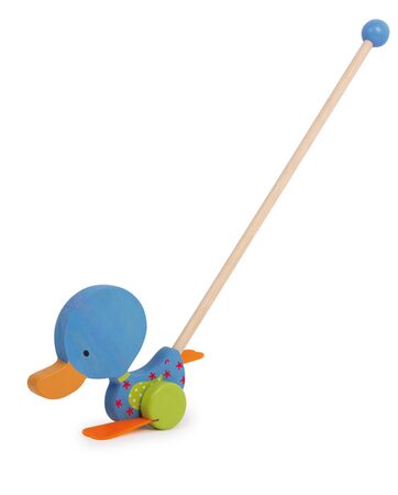 small foot Tahací hračky kolébající se kačenka modrá