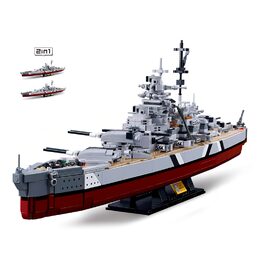 Sluban ModelBricks M38-B1102 Bitevní loď Bismarck 2v1