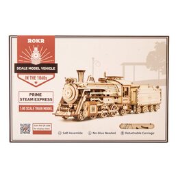 RoboTime dřevěné 3D puzzle Parní lokomotiva