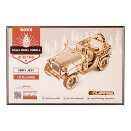 RoboTime dřevěné 3D puzzle Vojenský džíp