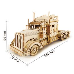 RoboTime dřevěné 3D puzzle Americký tahač