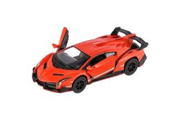 Auto Kinsmart Lamborghini Veneno kov 13cm na zpětné natažení asst 4 barvy 12ks v