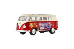 Teddies Autobus Kinsmart Volkswagen Classical kov 13 cm na zpětné natažení žluto/bílá