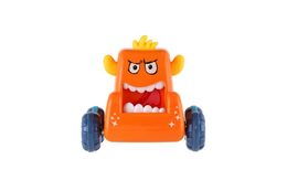 Auto monster plast 9x8cm mačkací jezdící 4 barvy 12ks v boxu