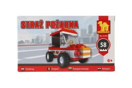 Stavebnice Dromader Hasiči Auto 21202 58ks v krabici 16,5x9,5x4,5cm