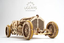 Ugears 3D dřevěné mechanické puzzle U9 Auto (Grand Prix)