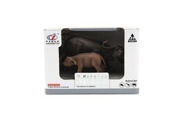 Zvířátka safari ZOO 12cm buvol plast 2ks v krabičce 16x11x9,5cm