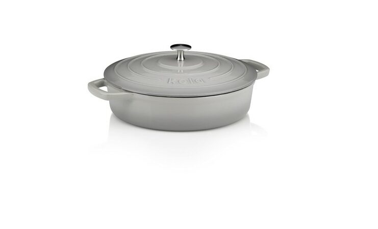 KELA Pekáč litinový s poklicí CALIDO 28 cm šedá KL-12611