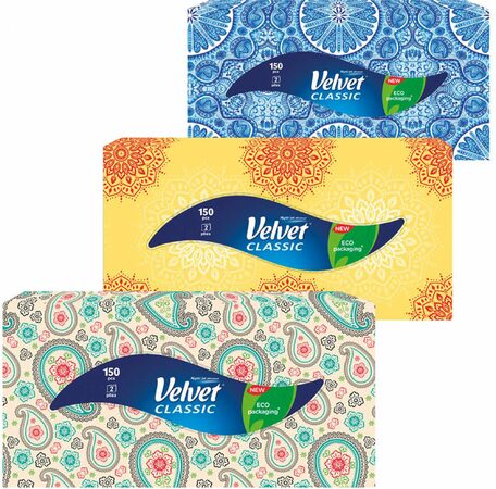 Velvet Classic papírové kapesníčky 2-vrstvé 150 ks