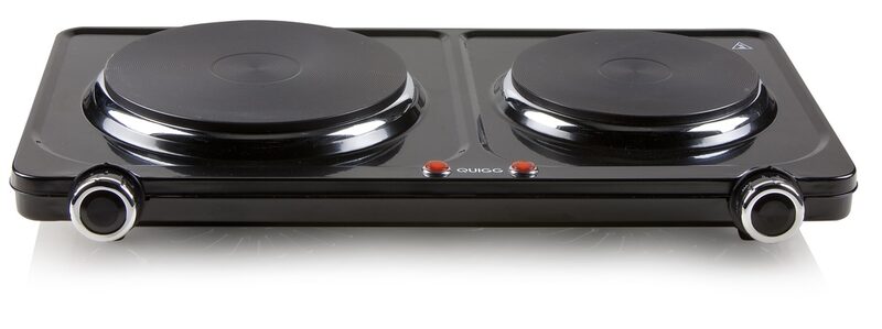 Elektrický vařič dvouplotýnkový - černý - QUIGG KP3, Celkový příkon: 2500 W