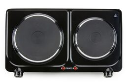 Elektrický vařič dvouplotýnkový - černý - QUIGG KP3, Celkový příkon: 2500 W