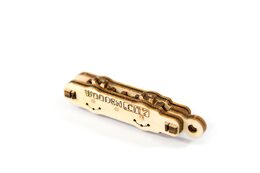 Wooden City 3D dřevěné mechanické puzzle 3 mechanické přívěsky na klíče