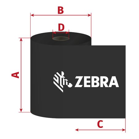 Páska Zebra 64mm x 74m TTR pryskyřice, D12/OUT