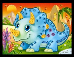 Mozaika obrázek mini dinosaurus třpytivý 10x12cm mix druhů 24ks v boxu