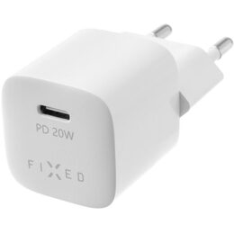 Mini adapter,USB-C kab, 20W, bílý FIXED