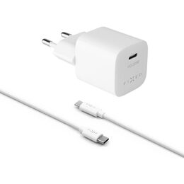 Mini adapter,USB-C kab, 20W, bílý FIXED