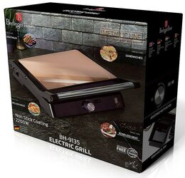 BERLINGERHAUS Kontaktní gril s nepřilnavým povrchem 2000 W Rosegold Metallic Line BH-9135