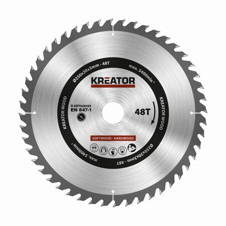 Pilový kotouč Kreator KRT020425 na dřevo 250mm, 48T