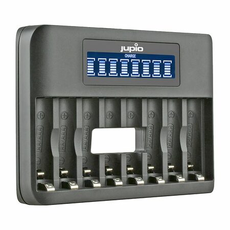 Nabíječka Jupio USB 8-slots Octo Battery Charger LCD pro 1 až 8ks AA/ AAA baterií