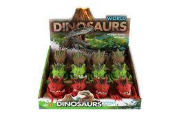 Maňásek dinosaurus 6x8cm silikon 3 barvy 12ks v boxu