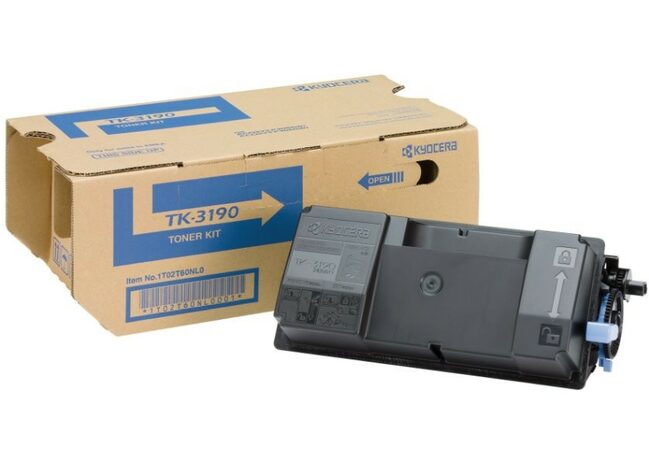 Kyocera toner TK-3190 na 25 000 A4 (při 5% pokrytí), pro ECOSYS P3055dn, P3060dn