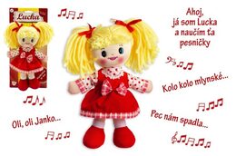 Teddies Bábika Lucka handrová plyš 30 cm slovenský spievajúci na karte 0+