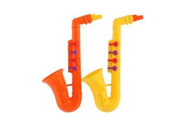 Saxofon plast 24cm 2 barvy v sáčku