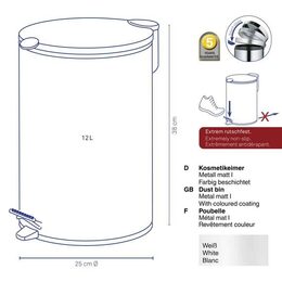 KELA Koš odpadkový Mats  bílá  12l KL-10641