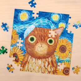 Mudpuppy Puzzle Vincent van Gogh umělecké kočky v plechovce 100 dílků