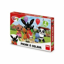 Piknik a Oslava 2v1 Králíček Bing dětské společenské hry v krabici 33,5x23x3,5cm