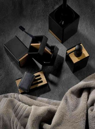 KELA Držák na zubní kartáčky Cube polyresin black KL-23688