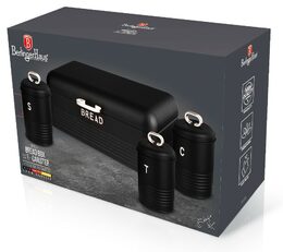 BERLINGERHAUS Chlebovka a dóza na potraviny sada 4 ks Matte Black Collection BH-6754