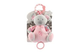 Medvěd koala chrastítko plyš 19cm závěs na post./koč. nat. hrací strojek růžový na kartě v sáčku 0+