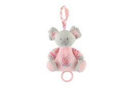 Medvěd koala chrastítko plyš 19cm závěs na post./koč. nat. hrací strojek růžový na kartě v sáčku 0+
