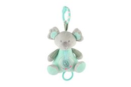 Medvěd koala chrastítko plyš 19cm závěs na post./koč. nat. hrací strojek zelený na kartě v sáčku 0+