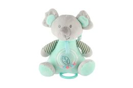 Medvěd koala chrastítko plyš 19cm závěs na post./koč. nat. hrací strojek zelený na kartě v sáčku 0+