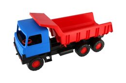 Auto nákladní korba červená kabina modrá plast 75cm