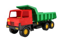 Auto nákladní korba zelená kabina červená plast 75cm