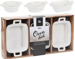 EXCELLENT Zapékací misky porcelánové sada 3 ks kulatá KO-798000090kruh