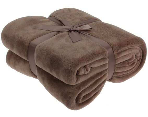 HOMESTYLING Deka fleece 180 x 230 cm ESSENTIALS hnědá KO-HZ1011880