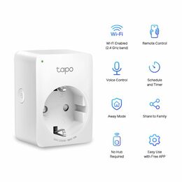 Chytrá zásuvka TP-Link Tapo P100(2-pack)(EU) regulace 230V přes IP, Cloud, WiFi