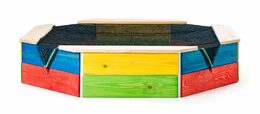 Pískoviště Woody dřevěné - barevné s ochrannou sítí