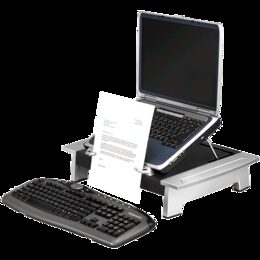 Stojan Fellowes Office Suites STANDARD pod monitor, notebook, 5 pozic výšky, černo-stříbrný